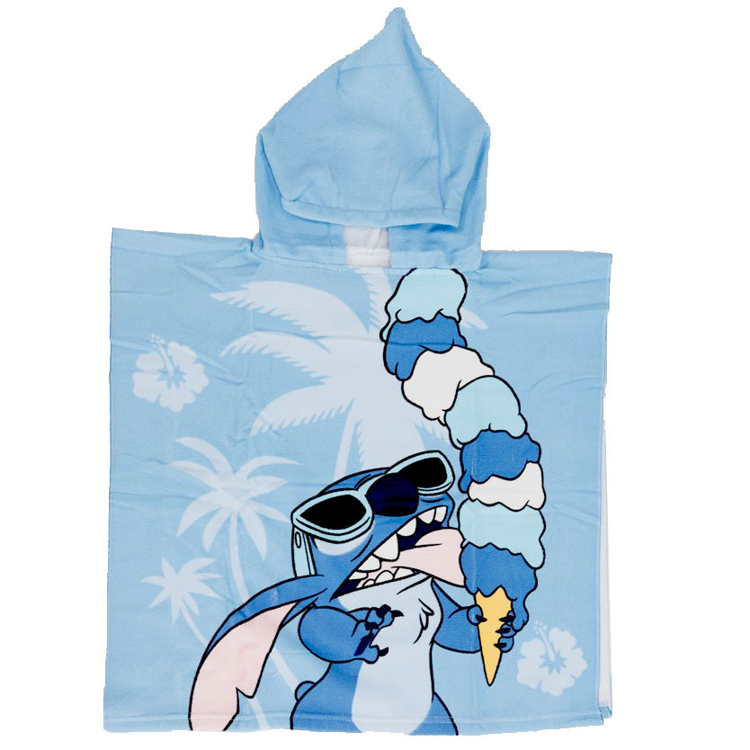Disney Lilo és Stitch, A csillagkutya Ice Cream strand törölköző poncsó 55x110 cm (Fast Dry)