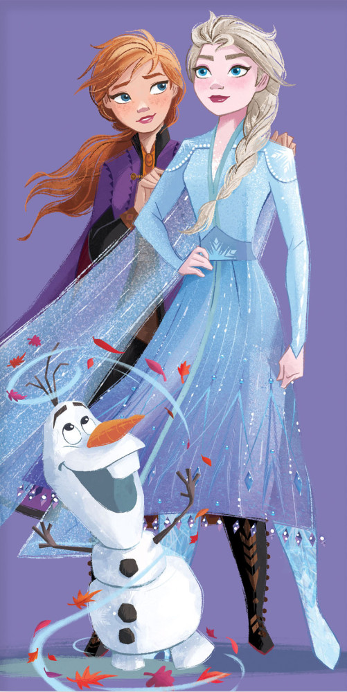 Disney Jégvarázs Purple fürdőlepedő, strand törölköző 70x140 cm