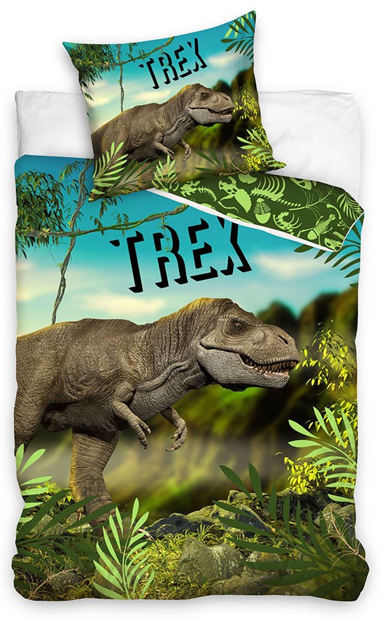 Dinoszaurusz T-Rex ágyneműhuzat 140×200cm, 70×90 cm