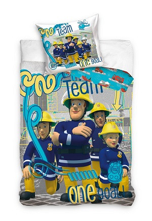 Sam a tűzoltó Team Goal ágyneműhuzat 140×200cm, 70x90 cm