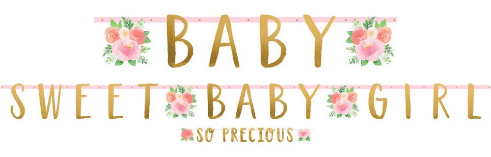 Floral Baby Sweet Baby Girl papír felirat 2 részes
