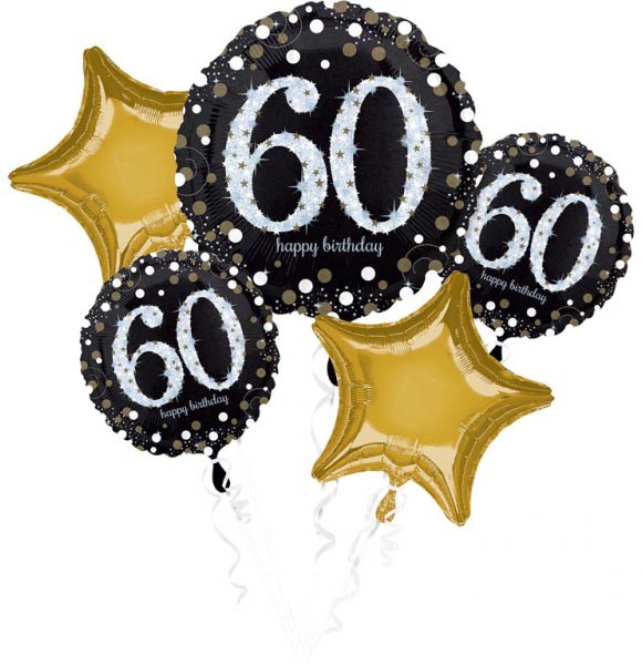 Happy Birthday Gold 60 Fólia lufi 5 db-os szett