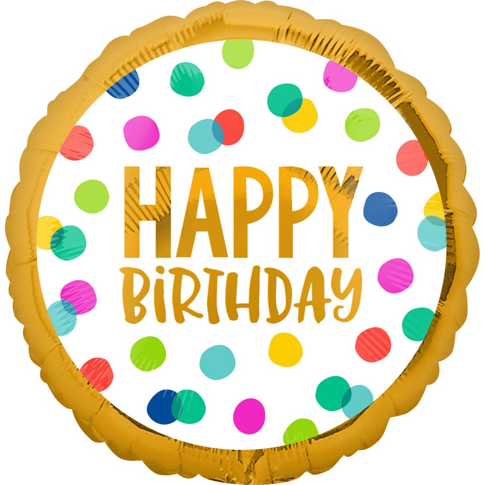 Happy Birthday Dots fólia lufi 43 cm