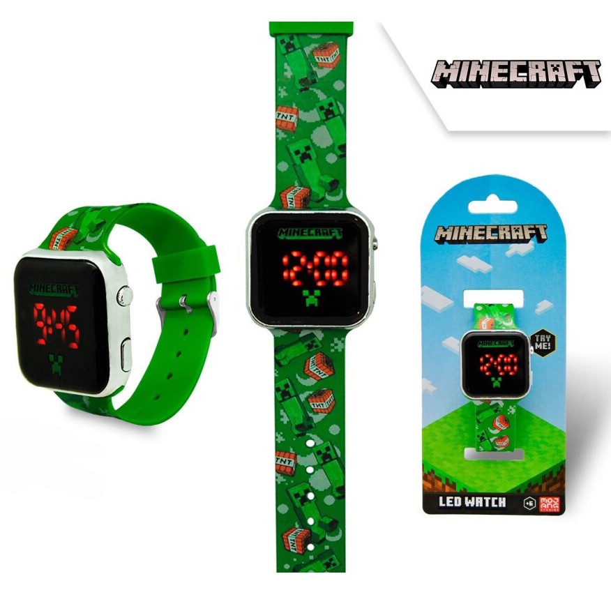 Minecraft TNT digitális LED karóra