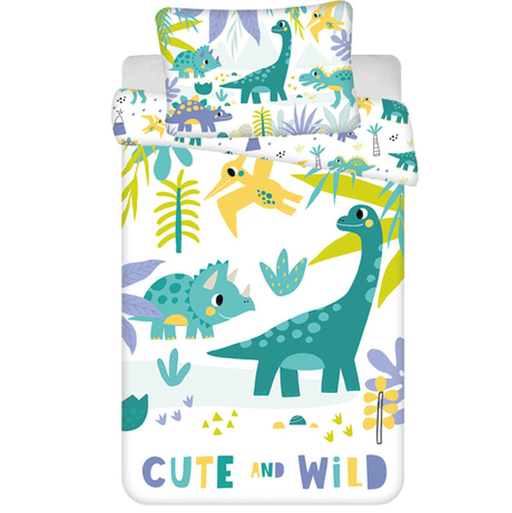 Dinoszaurusz Cute & Wild gyerek, ovis ágyneműhuzat 100×135cm, 40×60 cm