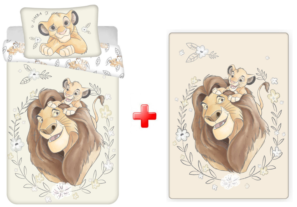 Disney Az Oroszlánkirály Simba gyerek, ovis ágyneműhuzat és polár takaró szett
