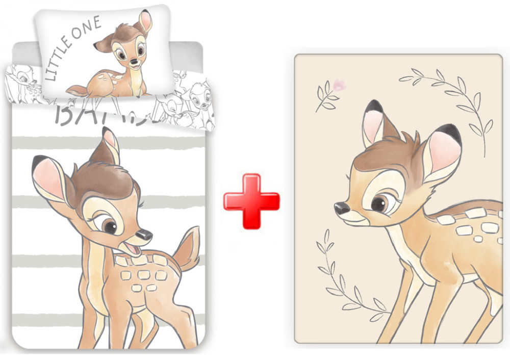 Disney Bambi Little One gyerek, ovis ágyneműhuzat és polár takaró szett