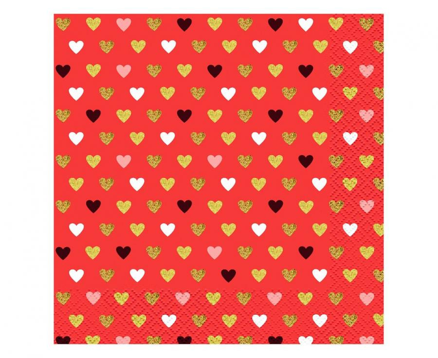 Szerelem XOXO Red szalvéta 20 db-os 33x33 cm
