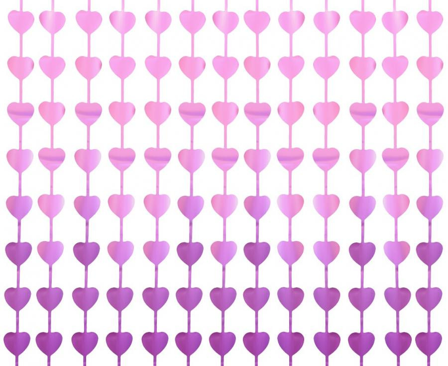Lila szív B&C Mat Hearts függöny 2 m