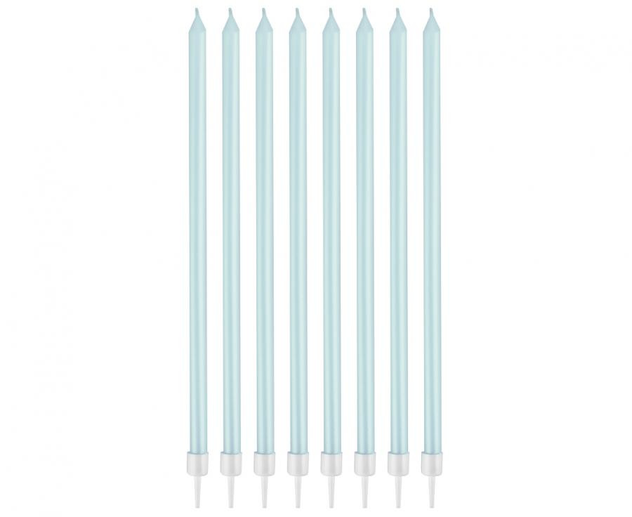 Pearly Light Blue, Kék tortagyertya, gyertya szett 8 db-os