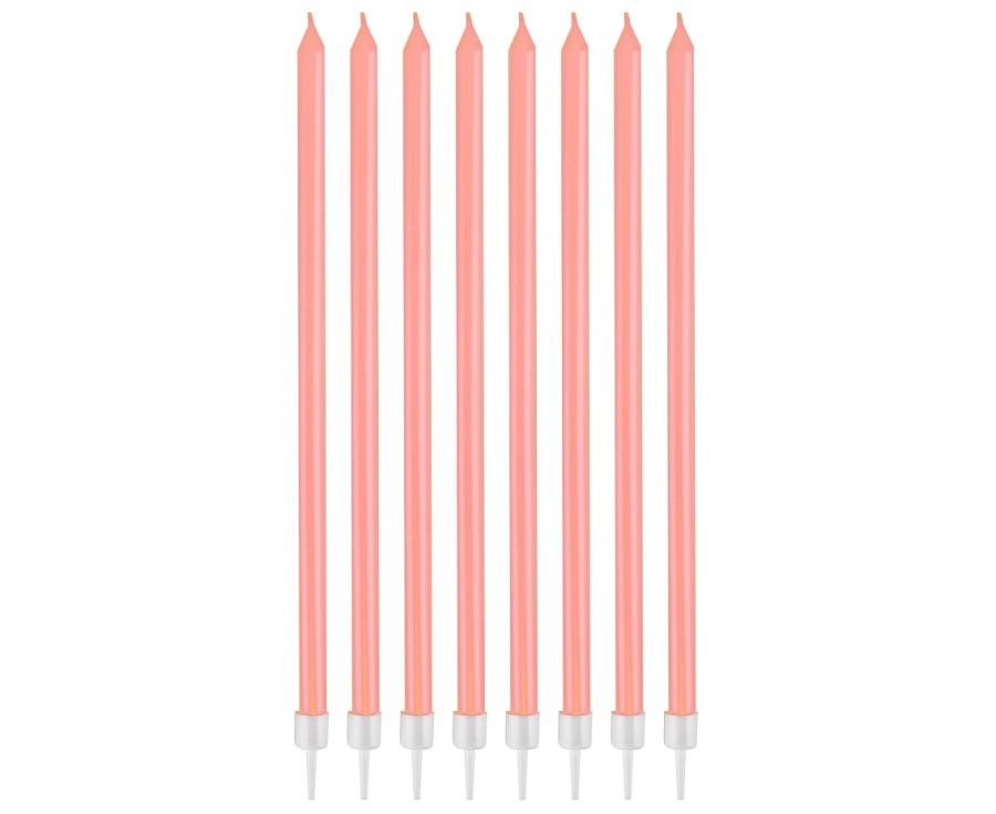Pearly Light Pink, Rózsaszín tortagyertya, gyertya szett 8 db-os
