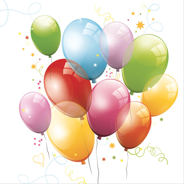 Színes lufis Balloons szalvéta 20 db-os 33x33 cm