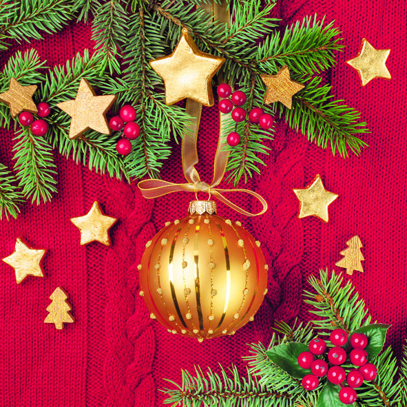 Karácsony Gold Bauble szalvéta 20 db-os 33x33 cm