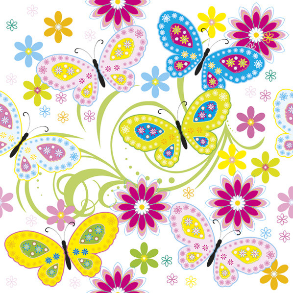 Pillangó With Flowers szalvéta 20 db-os 33x33 cm