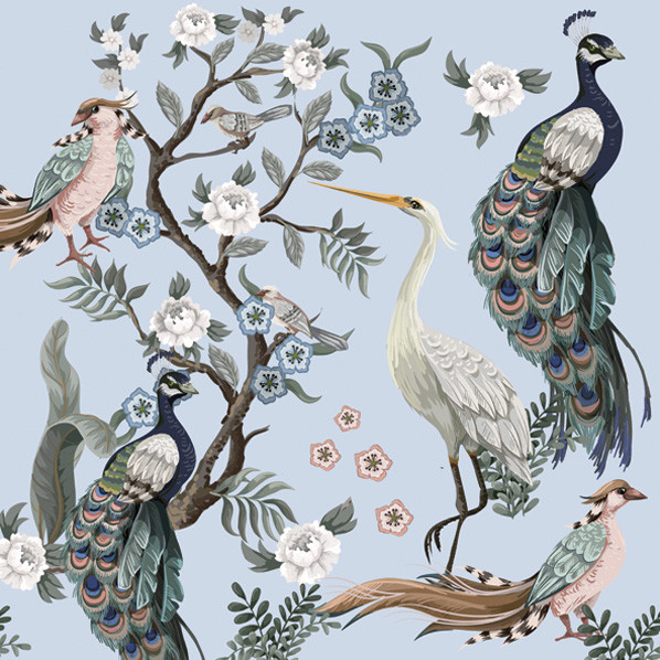 Állatos Peacocks&Heron szalvéta 20 db-os 33x33 cm