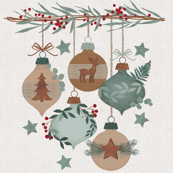 Karácsony Graphic Eco Baubles szalvéta 20 db-os 33x33 cm