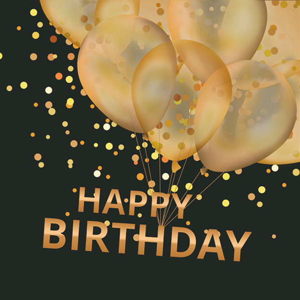 Happy Birthday Black szalvéta 20 db-os 25x25 cm