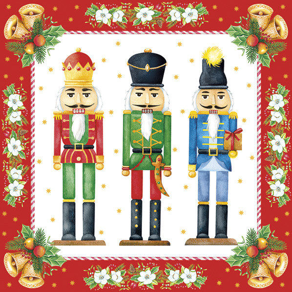 Karácsony Watercolour Nutcrackers szalvéta 20 db-os 33x33 cm