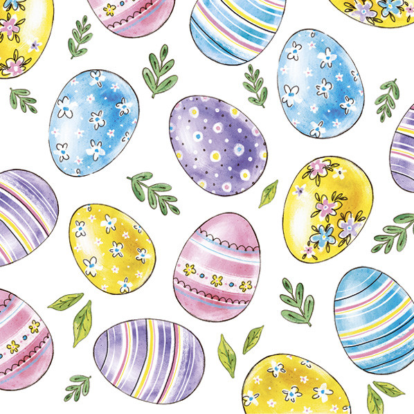 Húsvét Watercolour Eggs szalvéta 20 db-os 25x25 cm